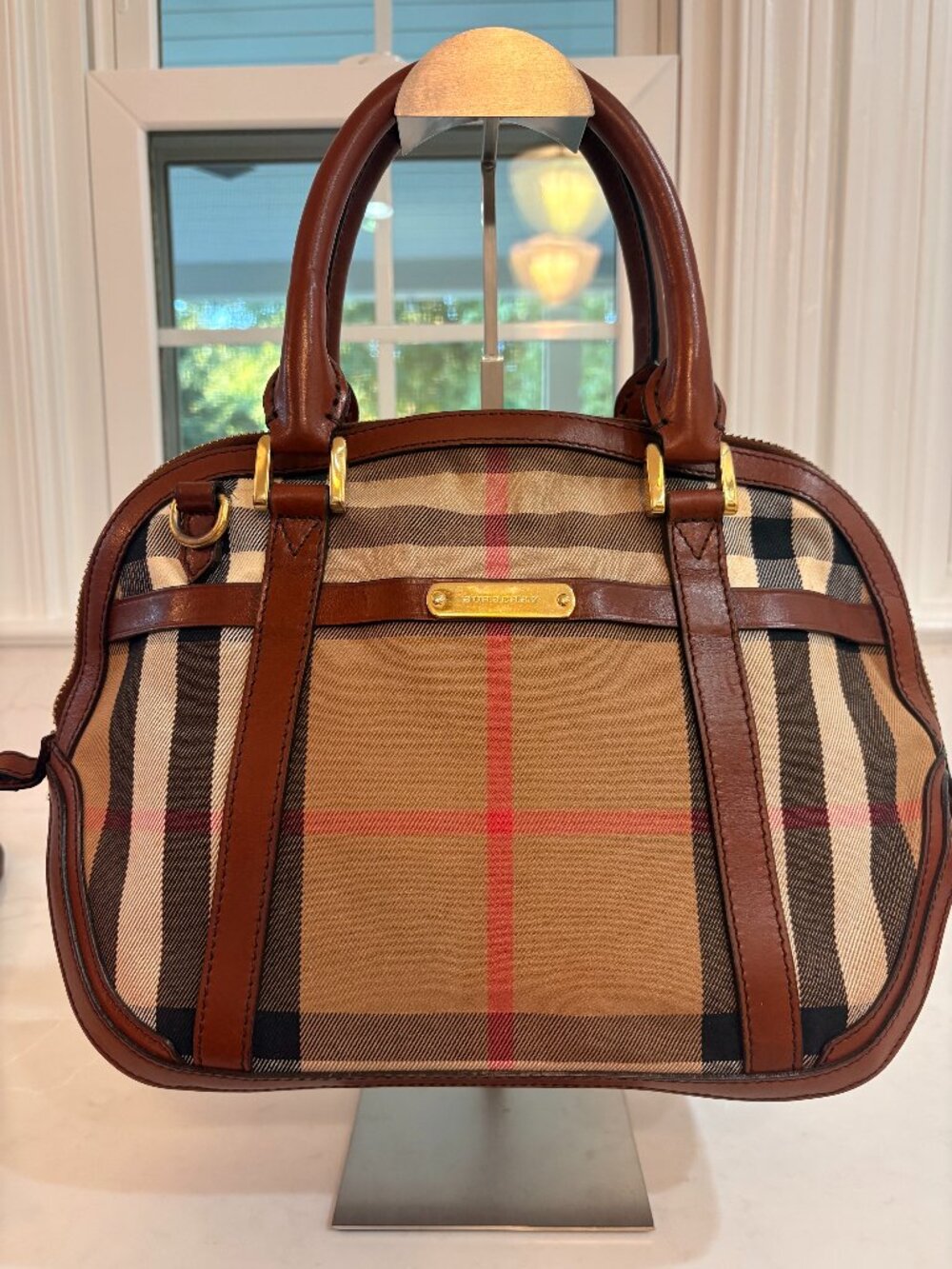 Burberry Orchard Check Bowling Bag